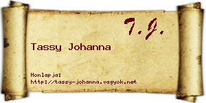 Tassy Johanna névjegykártya